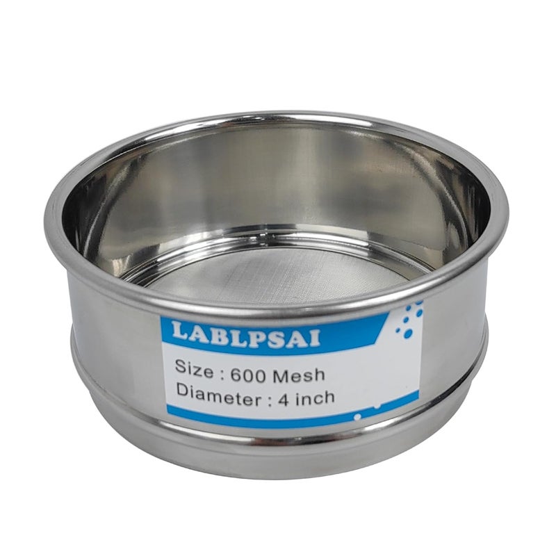 LABLPSAI 600 Mesh Lab Sieves 4" Diameter 304 Stainless Steel Wire Cloth Test Sieve for Industrial Laboratory Home - Image 1